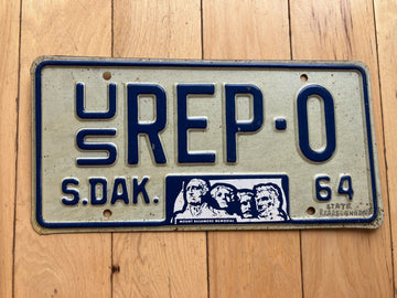 1964 South Dakota US Rep Sample License Plate