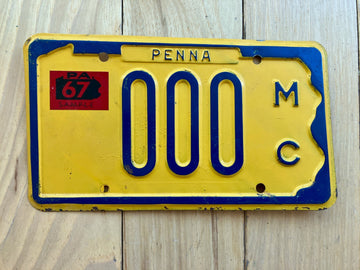 1967 Pennsylvania Motorcycle Sample License Plate