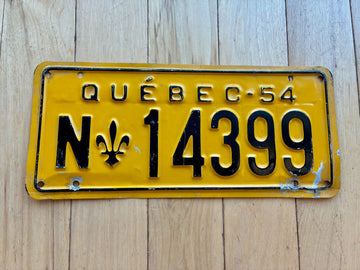 1954 Quebec Farm Truck License Plate