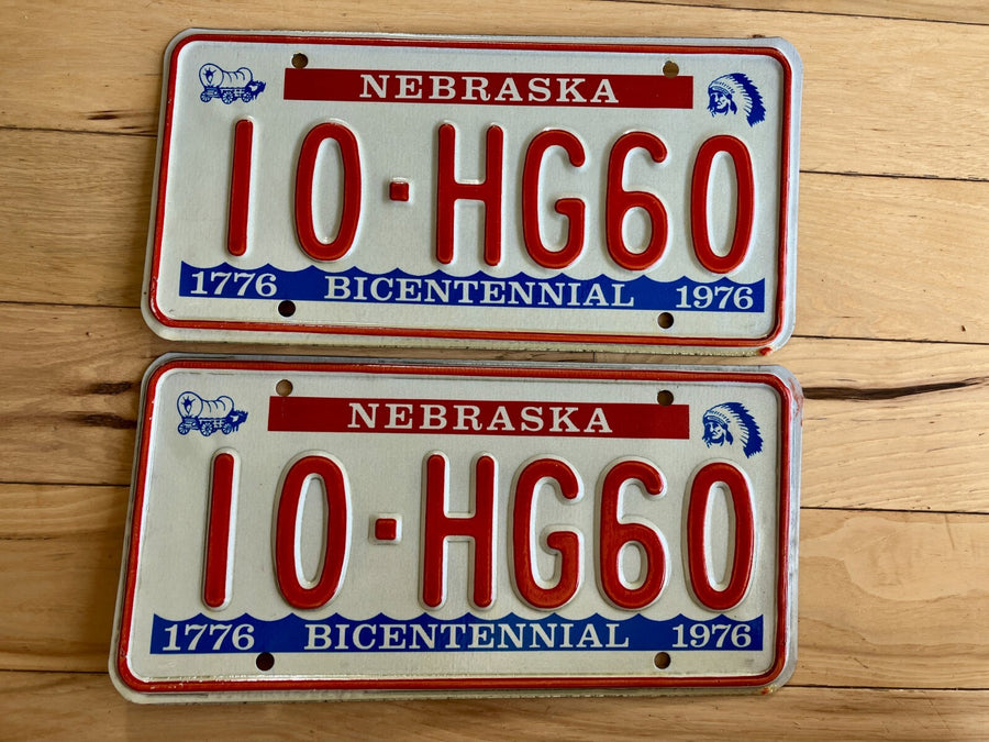 Pair Of 1976 Nebraska License Plates