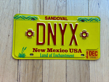 1994 New Mexico Vanity License Plate DNYX