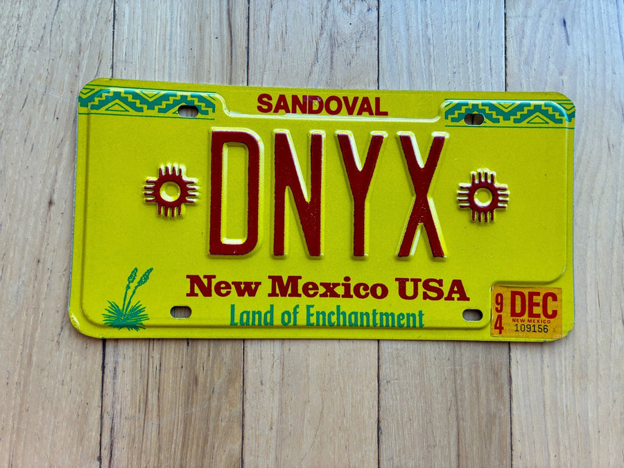 1994 New Mexico Vanity License Plate DNYX