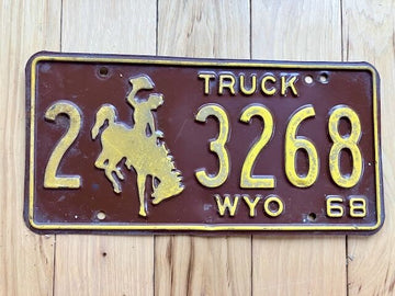 1968 Wyoming Truck License Plate