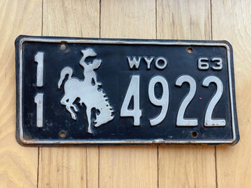 1963 Wyoming License Plate