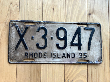 1935 Rhode Island License Plate