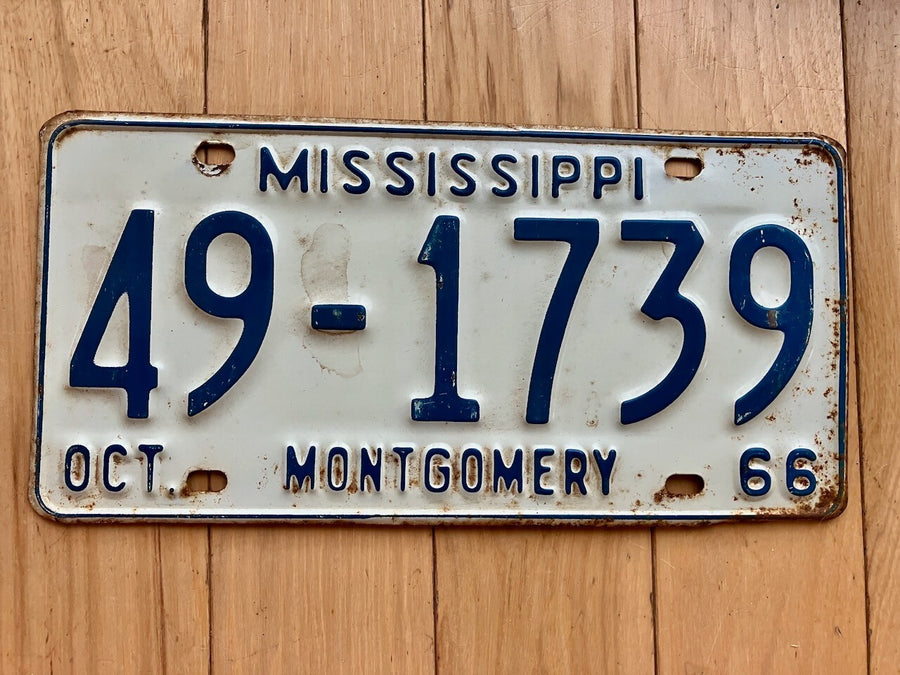 1966 Mississippi Montgomery County License Plate
