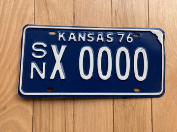 1976 Kansas Sample License Plate