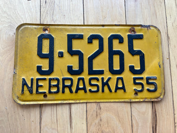 1955 Nebraska License Plate
