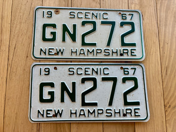 Pair of 1967 New Hampshire License Plates