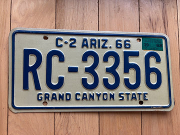 1966 Arizona Commercial License Plate W/ 1968 Tab