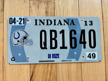 2013 Indiana Go Colts License Plate