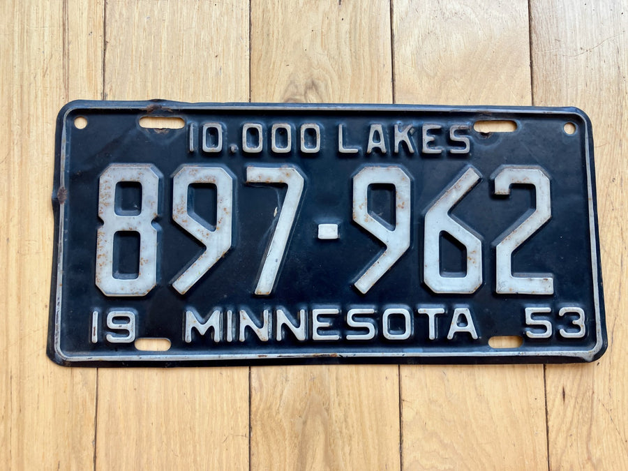 1953 Minnesota License Plate