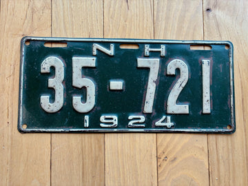 1924 New Hampshire License Plate