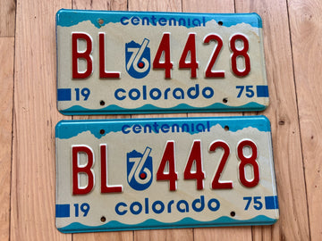 Pair of 1975 Colorado License Plates