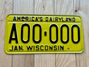 1968 Wisconsin Sample License Plate