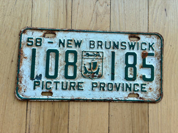1958 New Brunswick License Plate