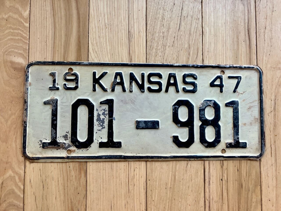 1947 Kansas License Plate