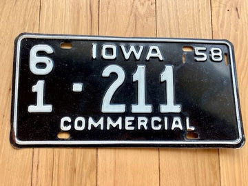 1958 Iowa Commercial License Plate