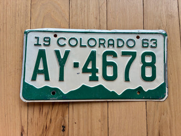 1963 Colorado License Plate