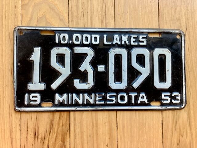 1953 Minnesota License Plate