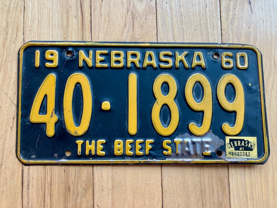 1961 Nebraska License Plate