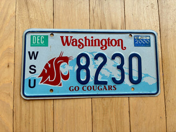 2000 Washington State University Go Cougs License Plate