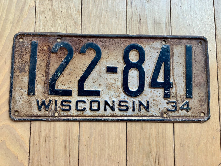 1934 Wisconsin License Plate