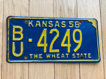 1958 Kansas License Plate