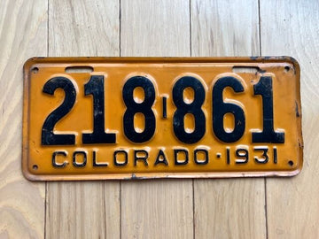 1931 Colorado License Plate
