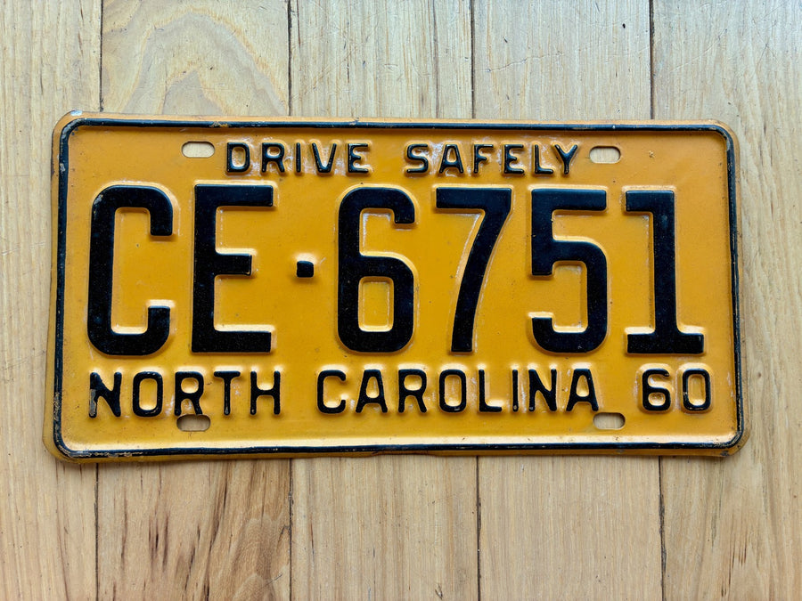 1960 North Carolina License Plate