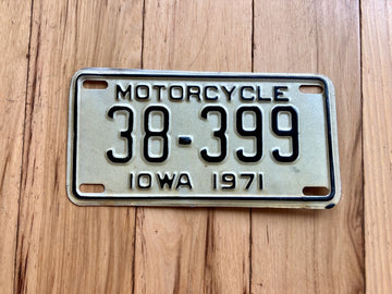 1971 Iowa Motorcycle License Plate