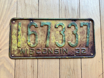1932 Wisconsin License Plate