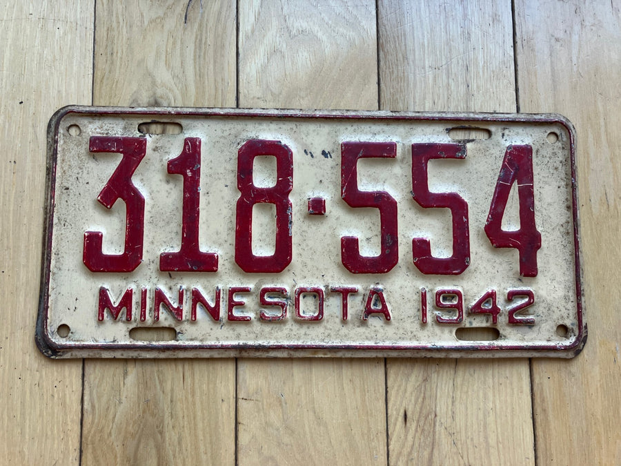 1942 Minnesota License Plate