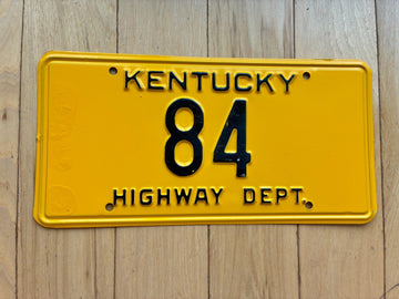 1956 to 1962 Kentucky Highway Department License Plate