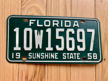 1958 Florida License Plate
