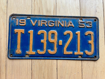 1953 Virginia Truck License Plate