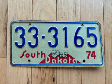 1974 South Dakota License Plate
