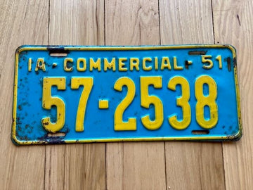 1951 Iowa Commercial License Plate