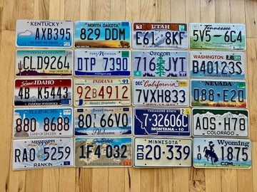 Gift Set of 20 License Plates in Good Condition