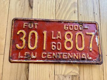1960 Louisiana License Plate / LSU Centennial