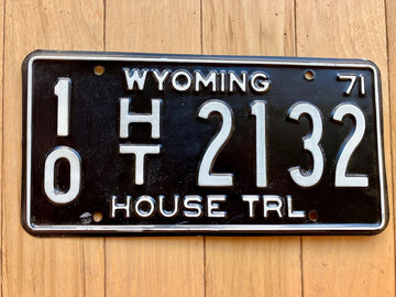 1971 Wyoming House Trailer License Plate