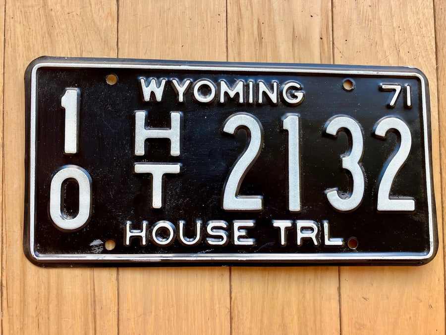 1971 Wyoming House Trailer License Plate