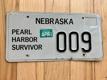 1999 Nebraska Pearl Harbor Survivor License Plate