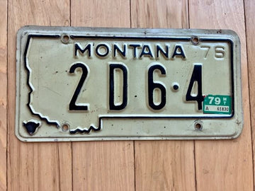 1976 Montana Dealer License Plate W/ 1979 Tab