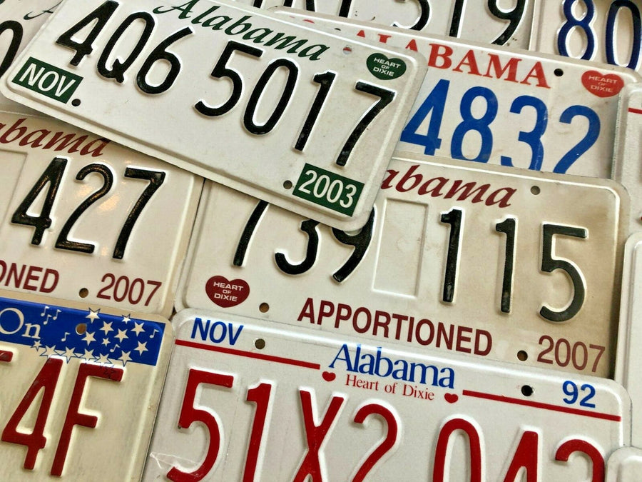 Mixed Lot of 100 Craft Condition Alabama License Plates