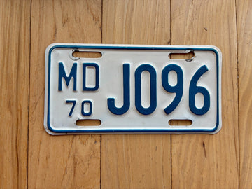 1970 Maryland Motorcycle License Plate