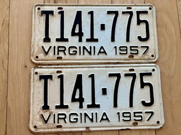 Pair of 1957 Virginia Truck License Plates