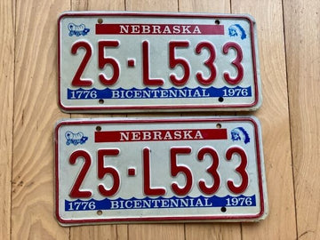 Pair of 1976 Nebraska License Plates