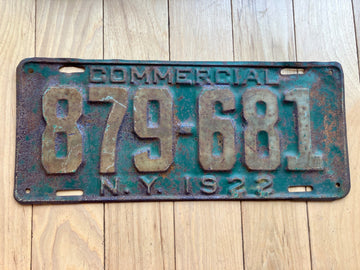 1922 New York Commercial License Plate