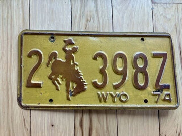 1974 Wyoming License Plate